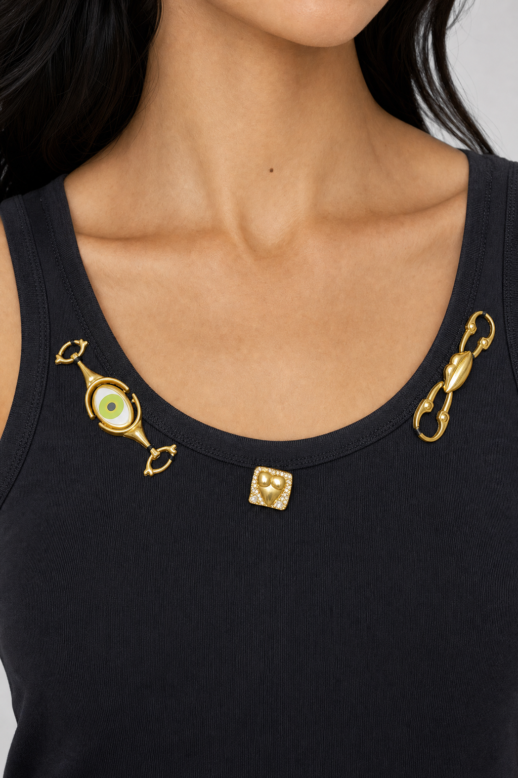 Crystal Charm Tank - Black - 5
