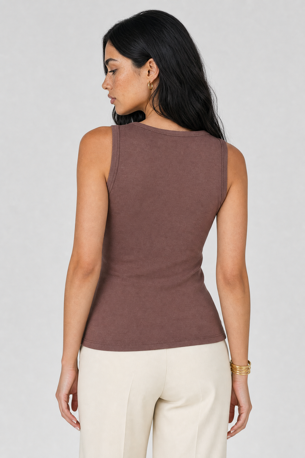 Surrealist Charm Tank - Brown - 4