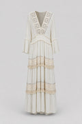 Clover Crochet-Panel Tiered Maxi Dress - 1