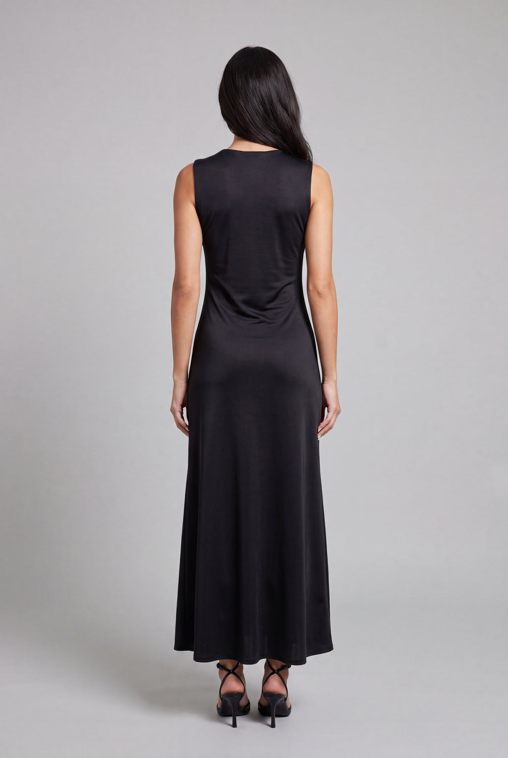 Viscose-Blend Midi Dress - Black - 5
