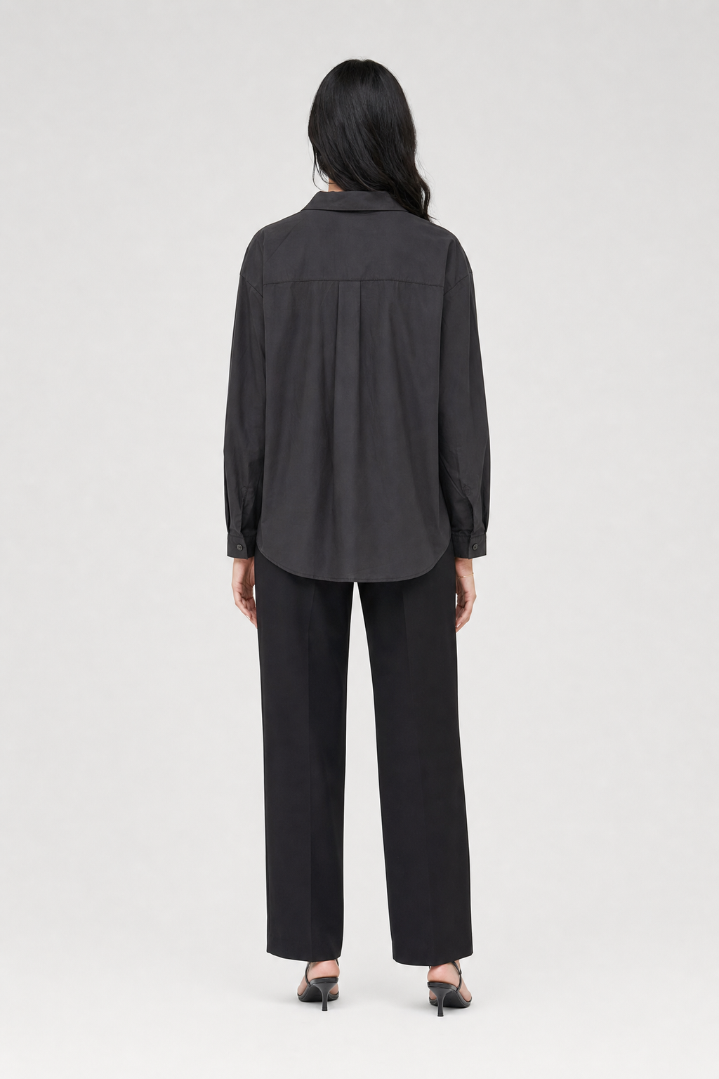 Cotton Lace-Up Shirt - Black - 4