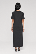 Cotton-Blend Ruched Gown - Black - 5