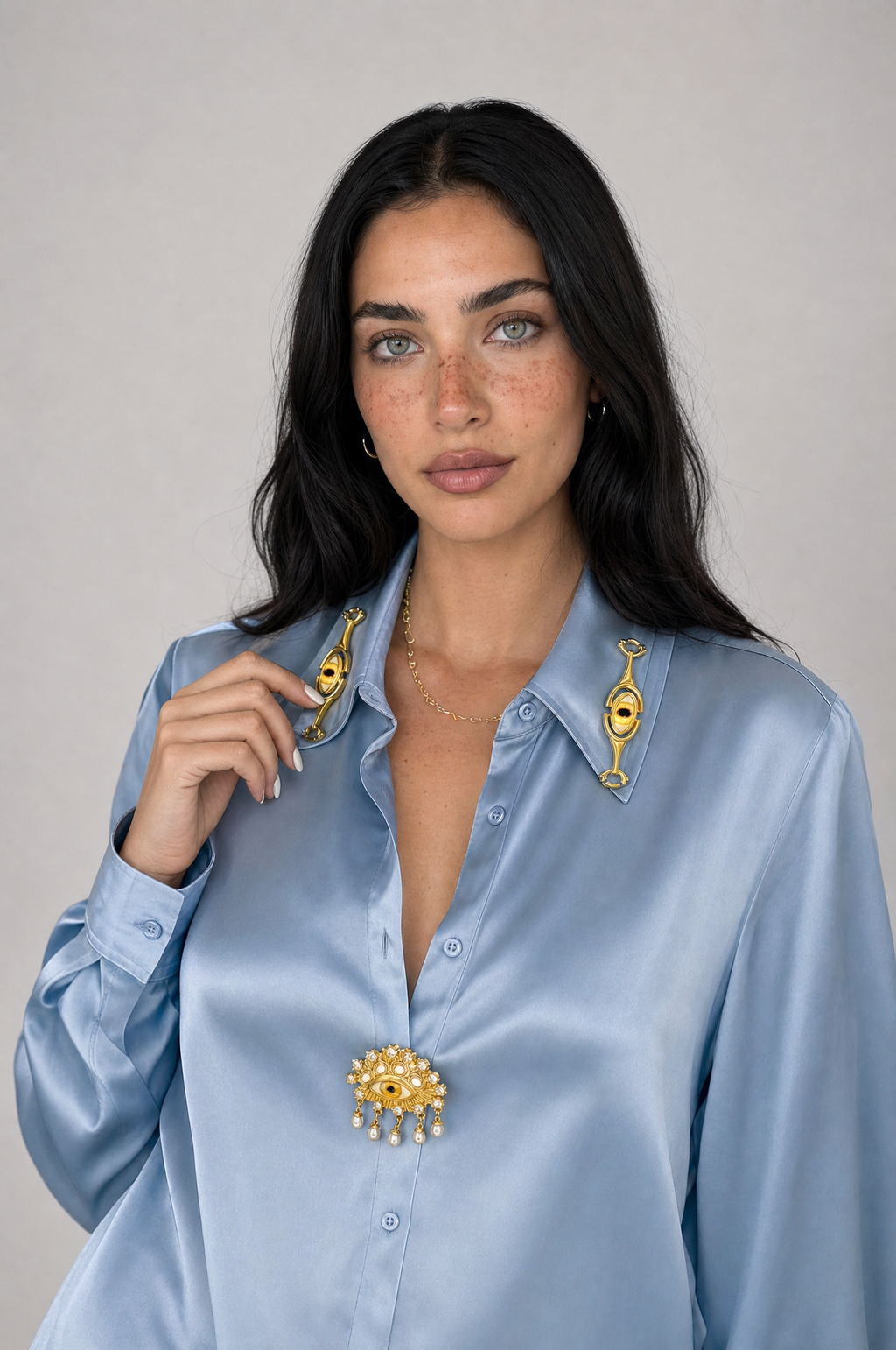 Noor Black Satin Set
