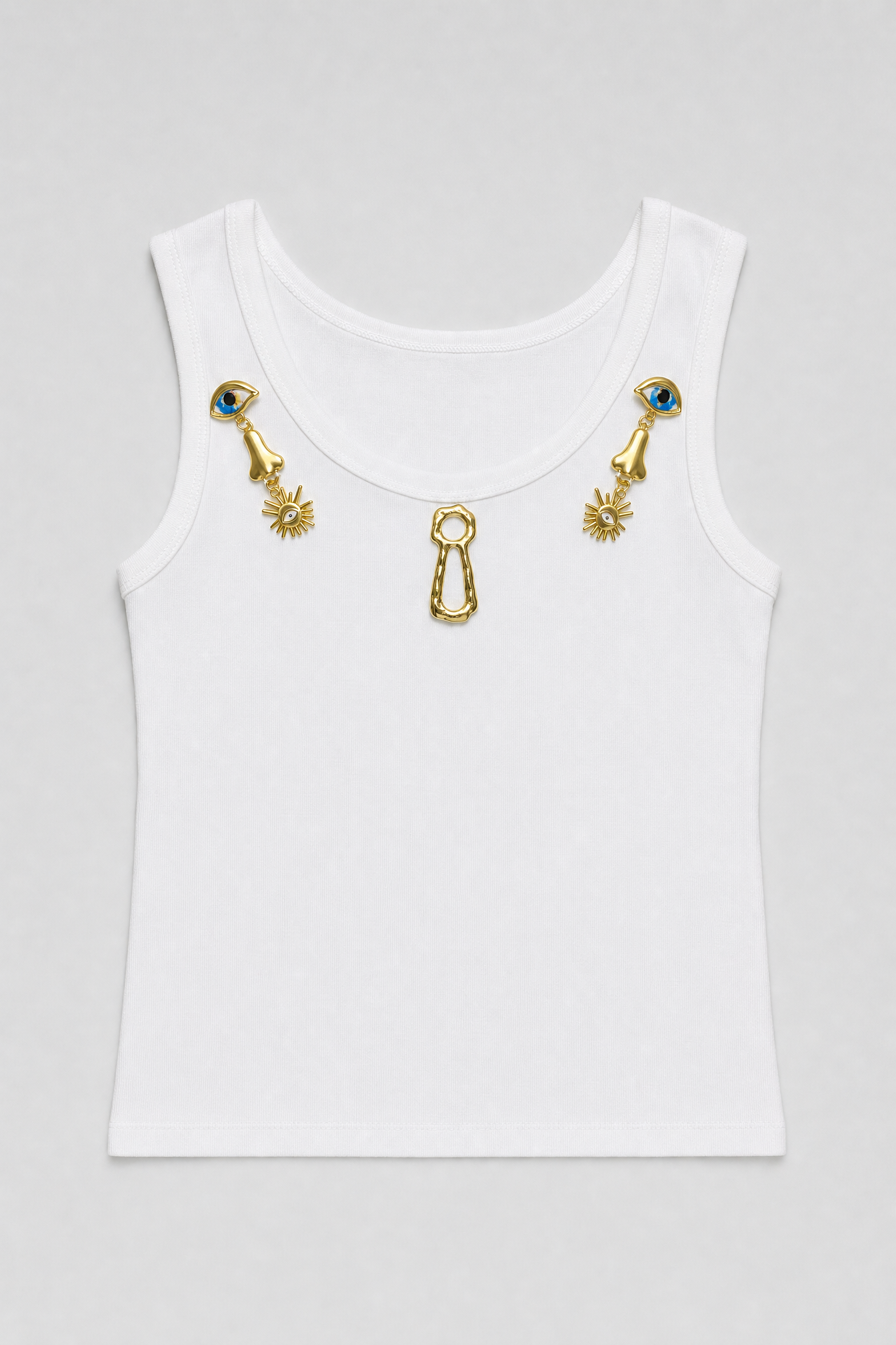 Sunburst Charm Tank - White - 1