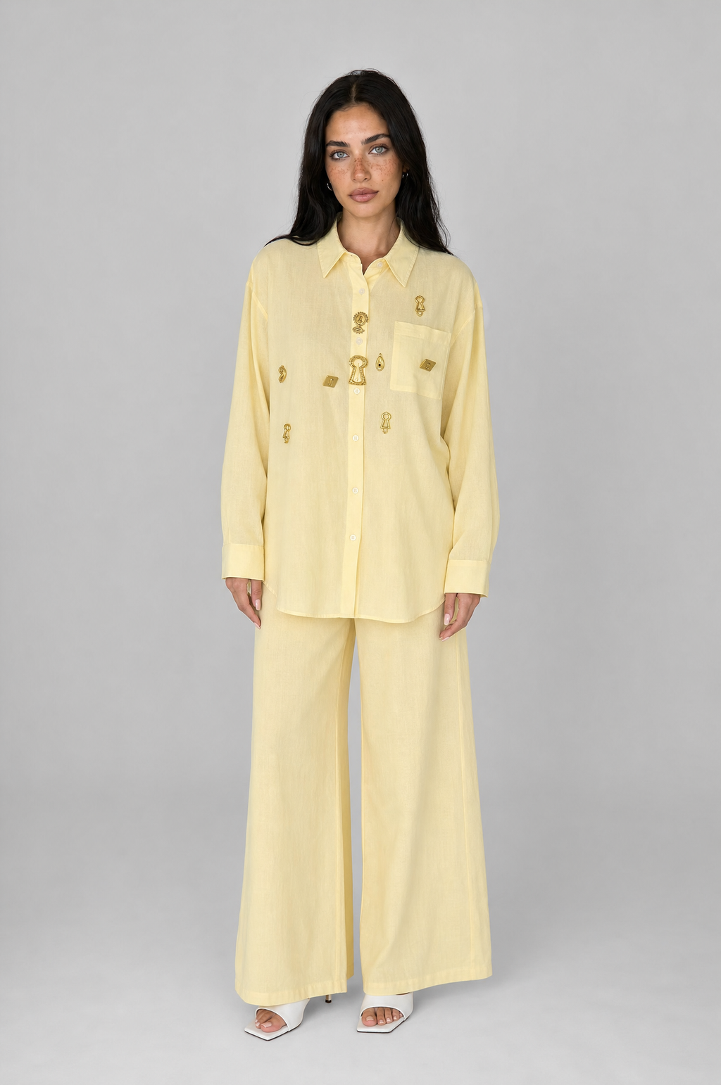 Linen Key-Charm Set - Yellow - 1