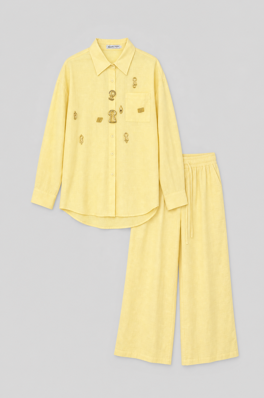 Linen Key-Charm Set - Yellow - 3