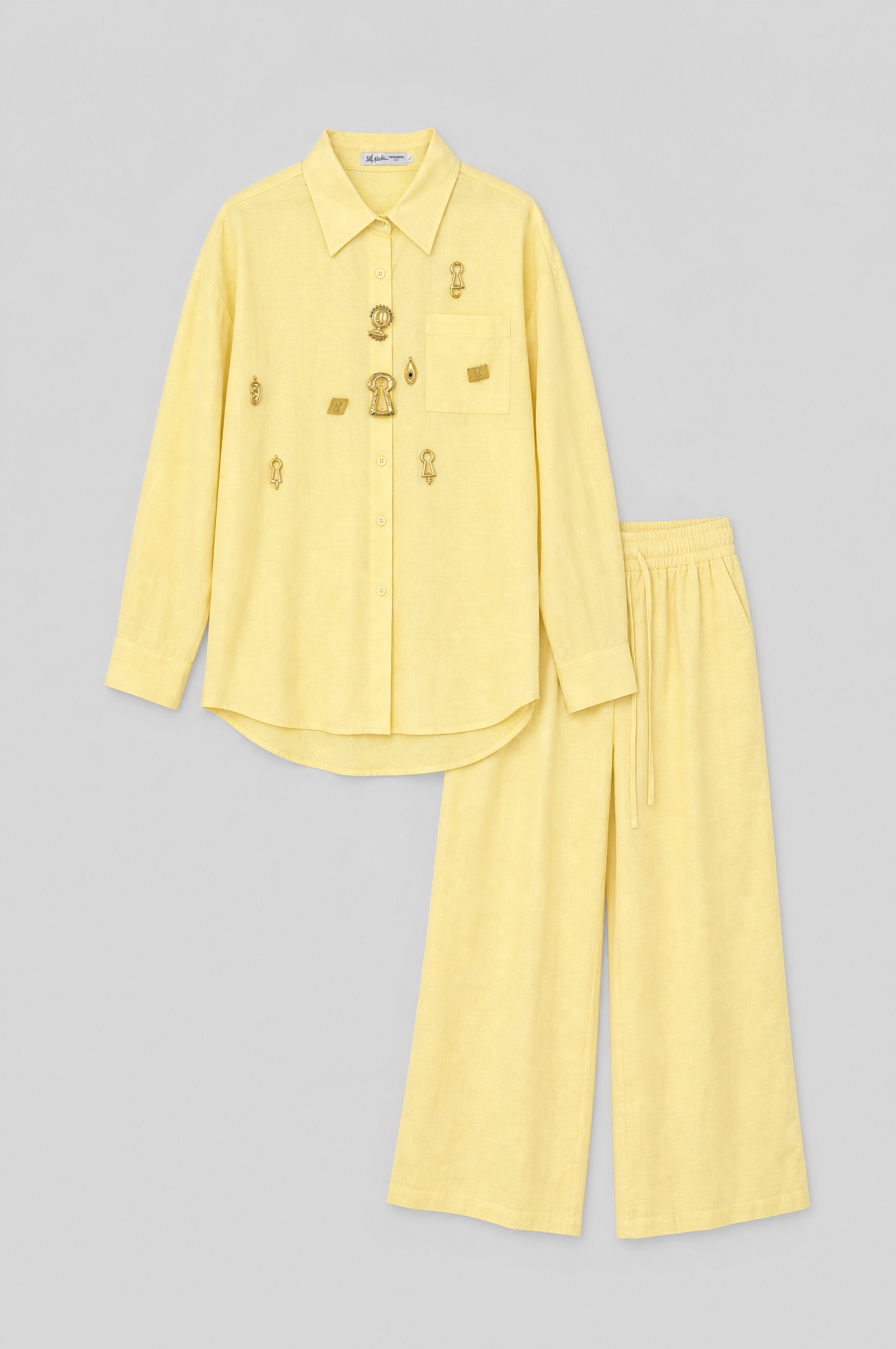 Linen Key-Charm Set - Yellow - 3