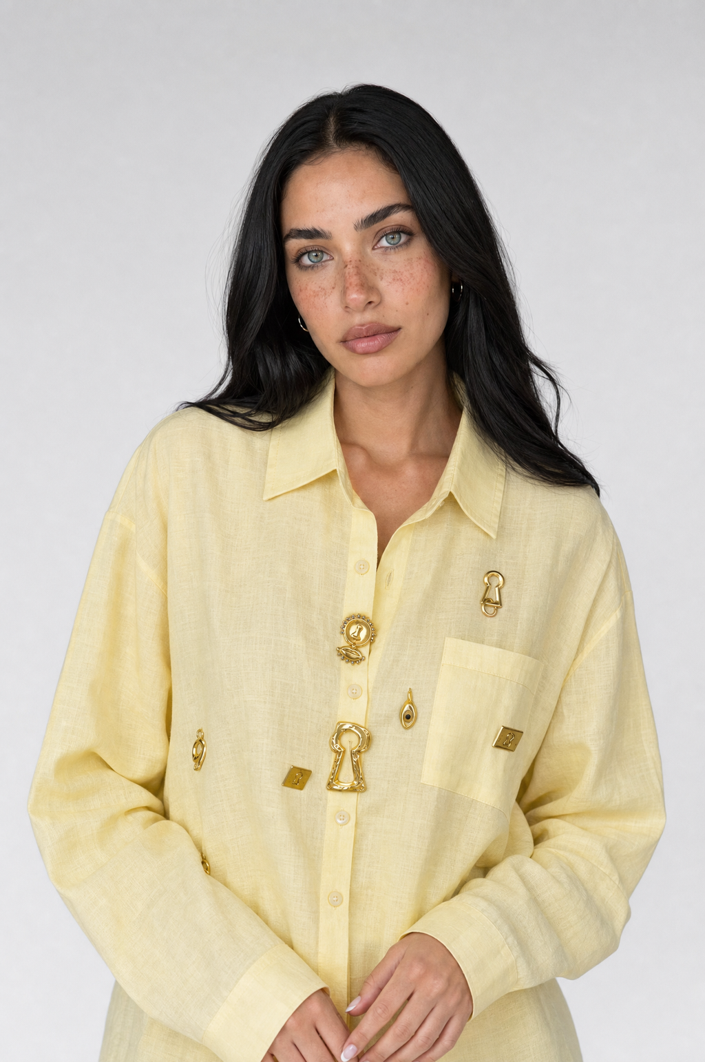 Linen Key-Charm Set - Yellow - 4